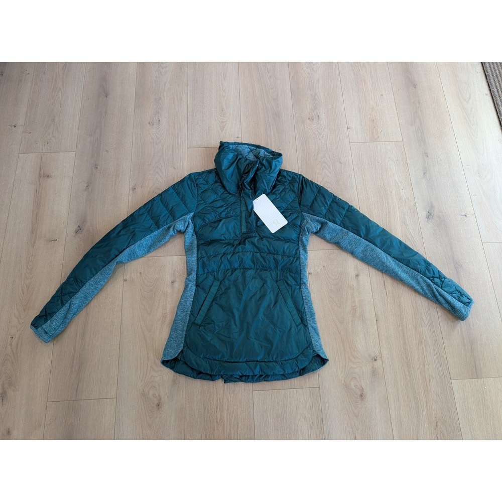 NEW LULULEMON Down For A Run Original Pullover Jacket 4 Forage Teal - RARE